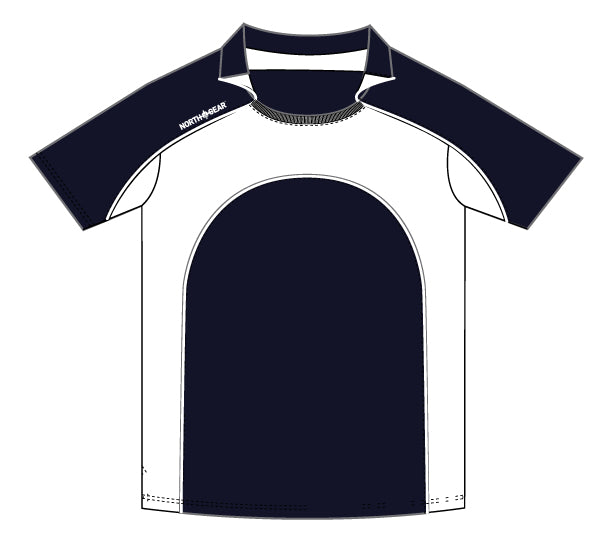North Gear Playing Shirt – S/S (Horseshoe) Navy/White