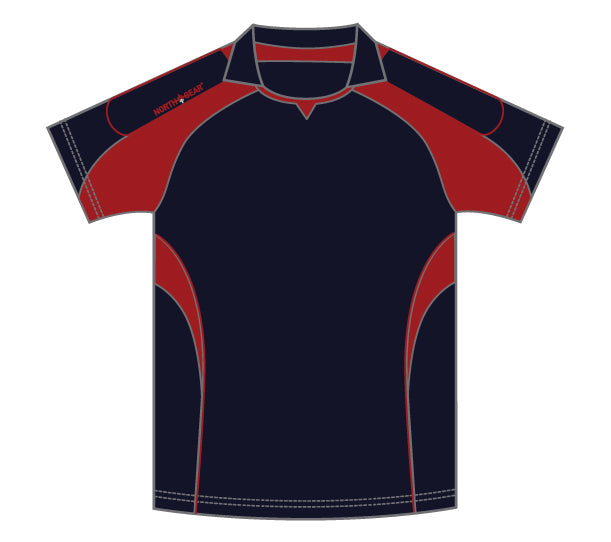 North Gear Playing Shirt – S/S Navyy/Red