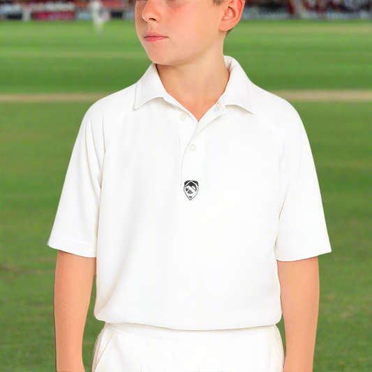 Newbery S/S White Cricket Shirt Junior