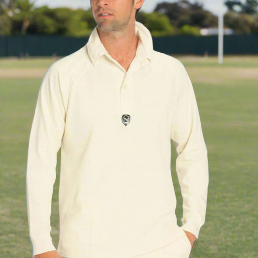 Newbery L/S Cream Cricket Shirt Adults