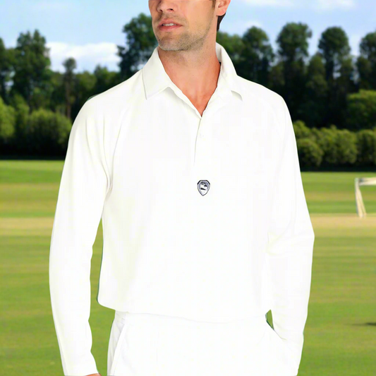 Newbery L/S White Cricket Shirt Senior