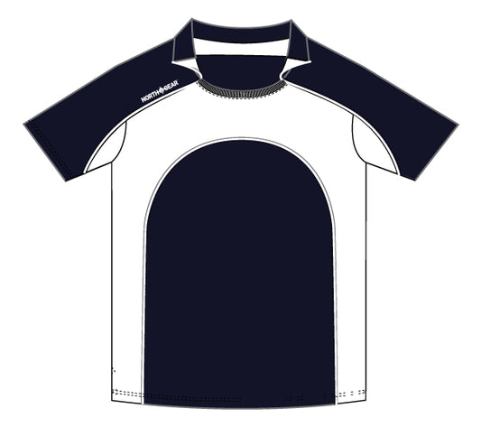 North Gear Playing Shirt – S/S (Horseshoe) Navy/White