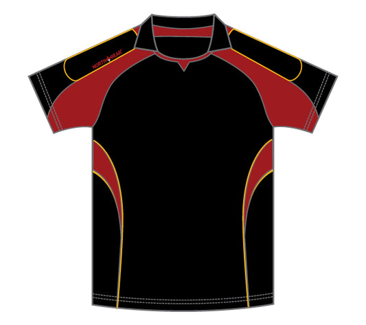 North Gear Playing Shirt – S/S Black/Red/Gold