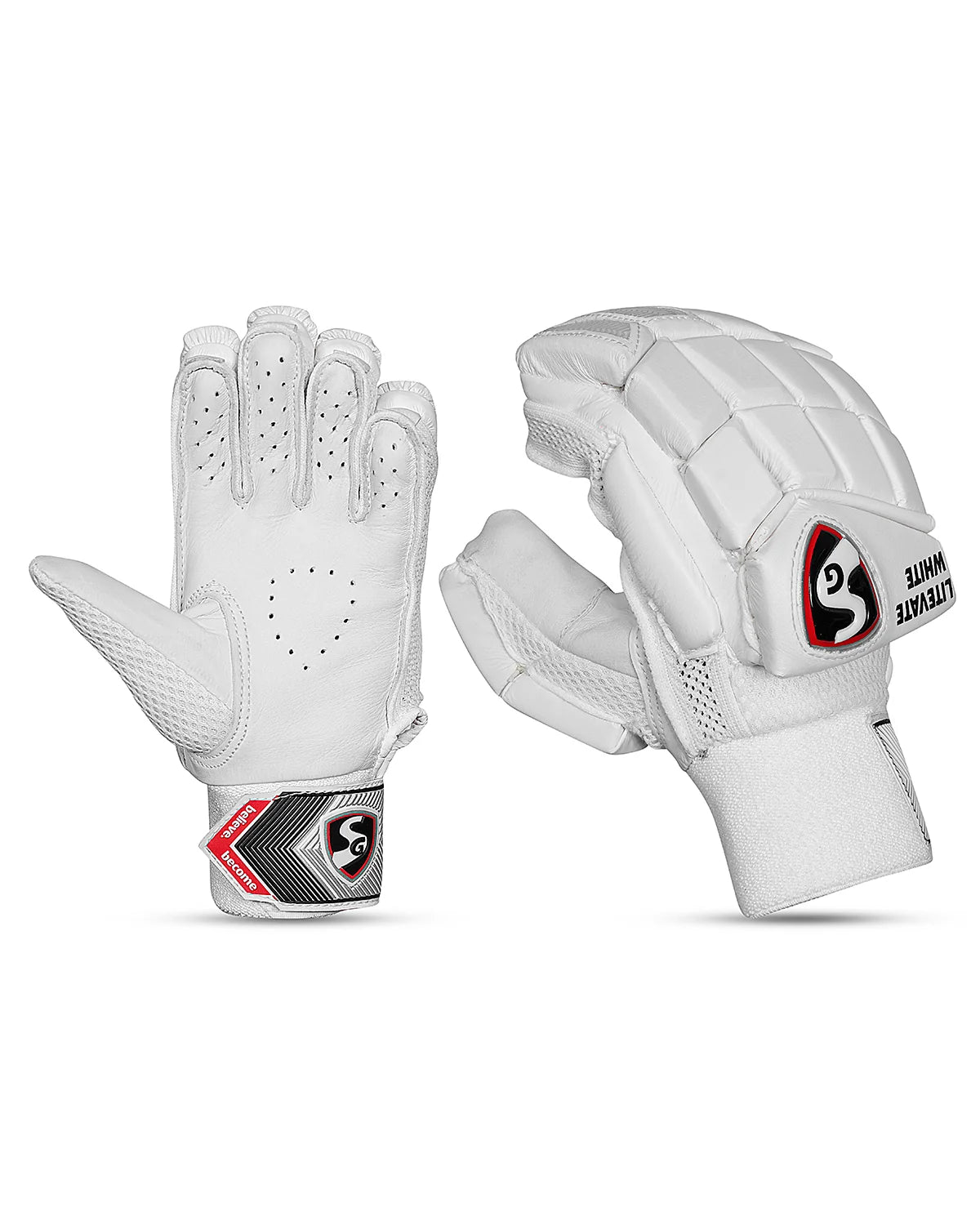 SG Litevate White Batting Gloves