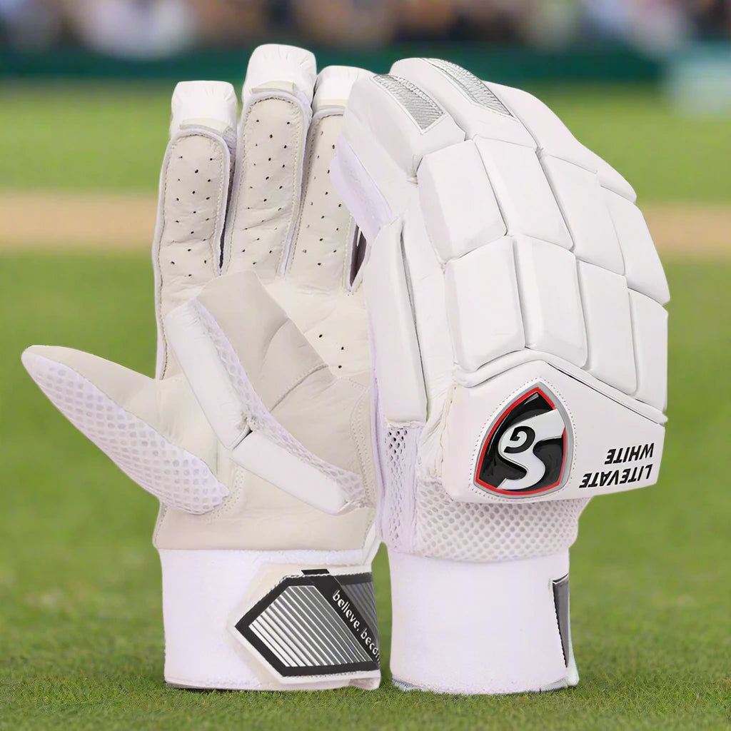 SG SG Litevate White Adults Batting Gloves