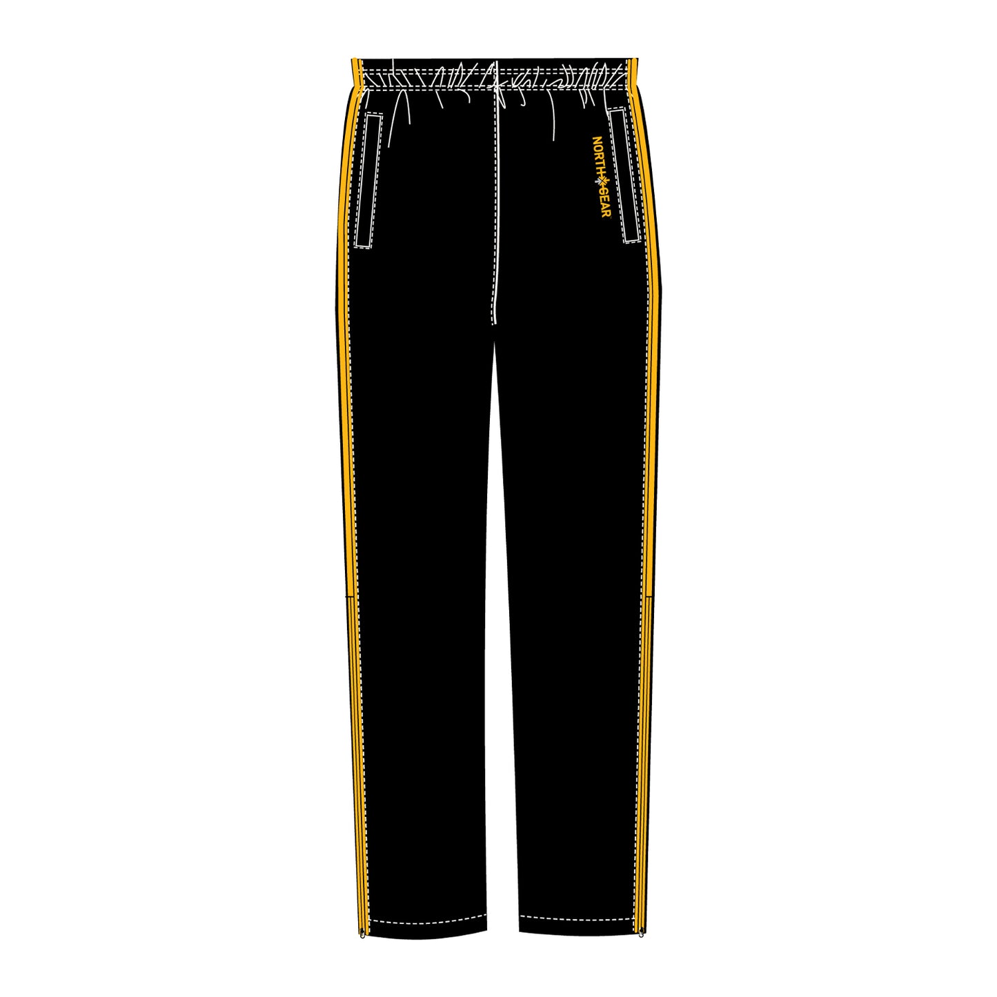 North Gear Track Pants (B) – Black/Gold